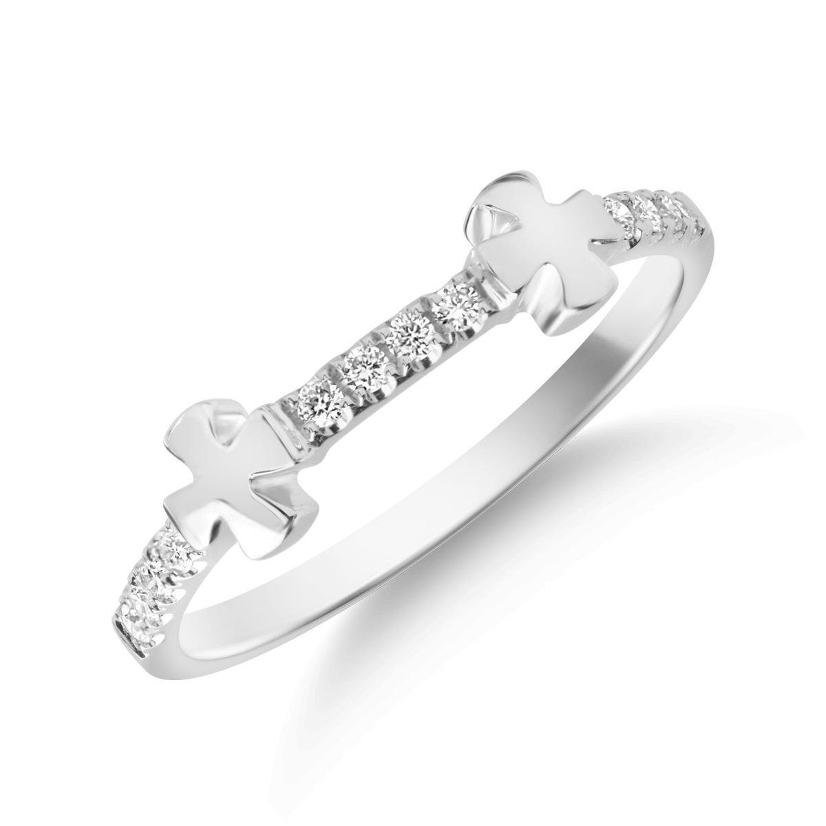 Gyűrű 18K-os fehér aranyból 0.115ct gyémánttal
